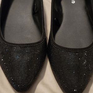 Torrid Black Sparkly Flats Size 9 NWOT